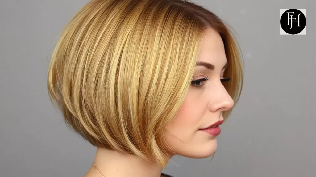 Short Golden Blonde A-Line Bob