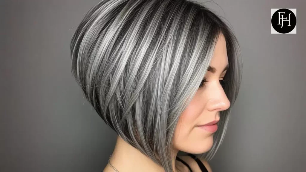 Tapered Inverted Bob with Gray Babylights