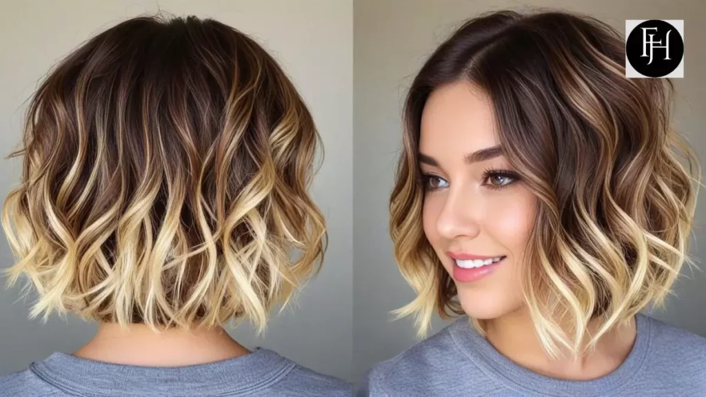 Girly Wavy Chocolate and Blonde Bob